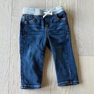 Cat & Jack Blue Jeans with Light Gray Waistband